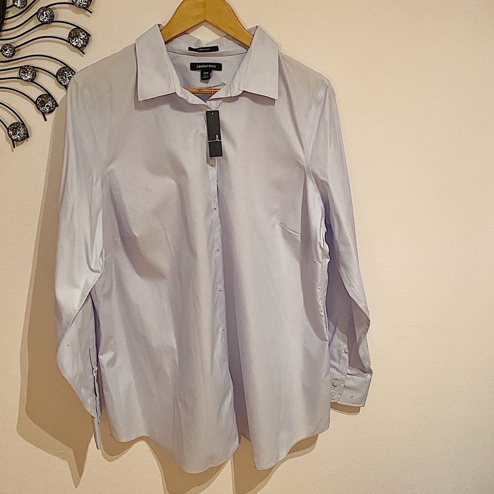 Lands End blue button down shirt.